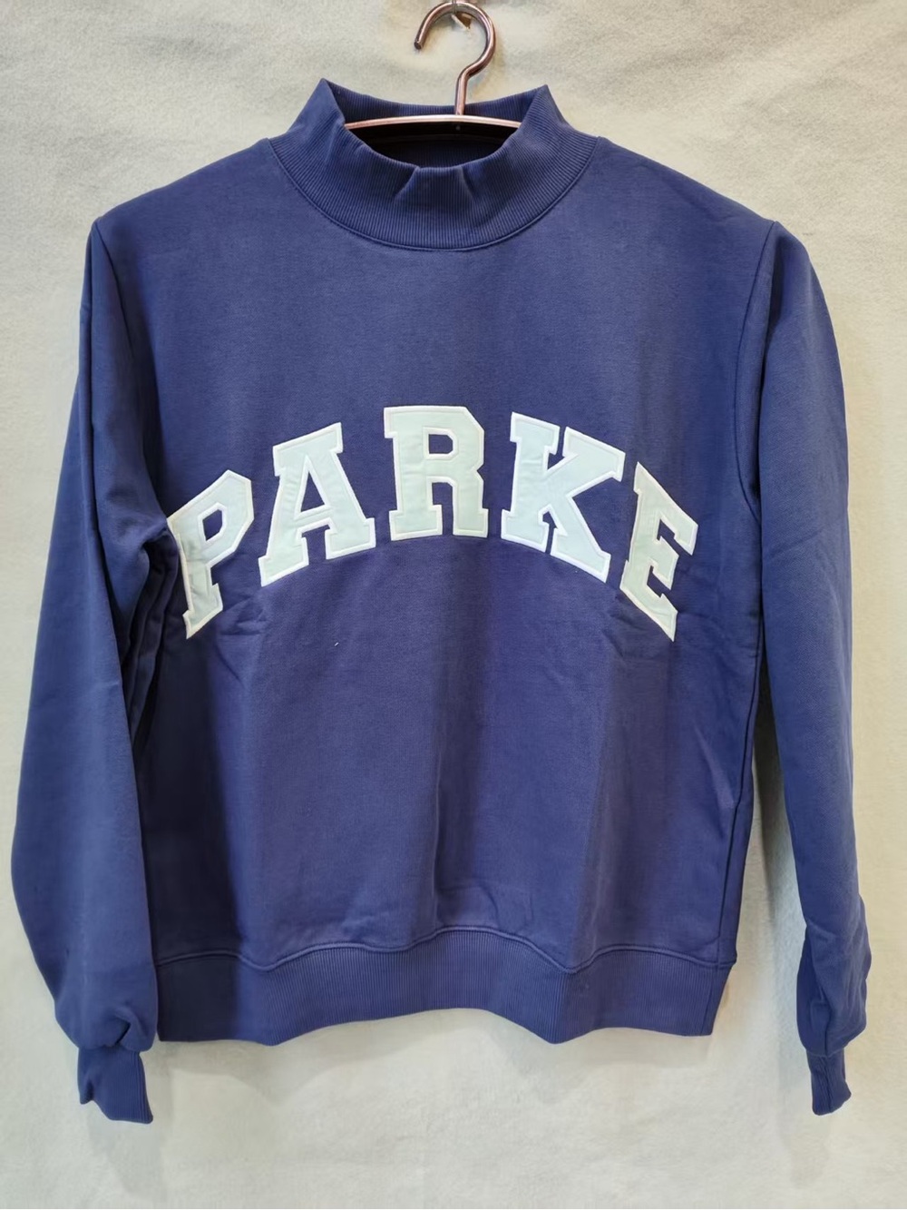 PARKE Women's Navy Mock Neck Sweatshirt